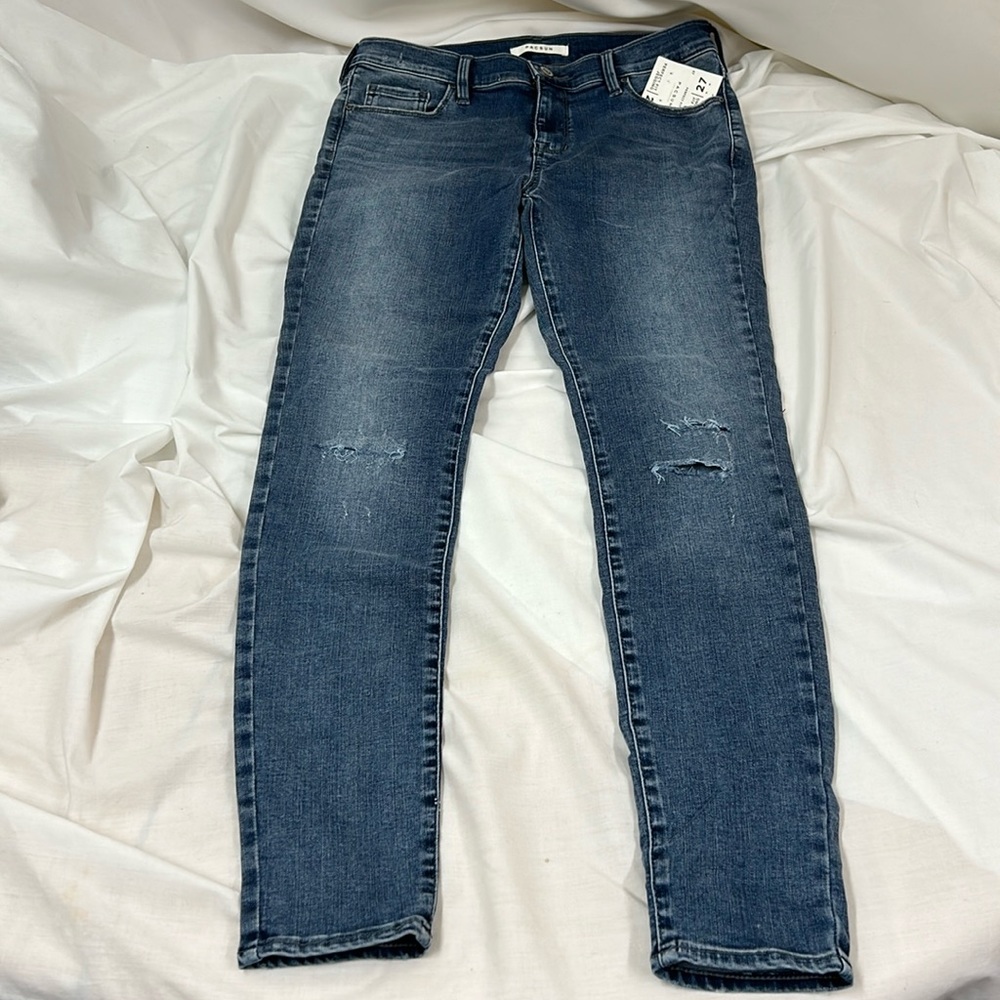 Pacsun Distressed Ripped Perfect Fit Jegging Beach Blue Denim Jeans Size 27